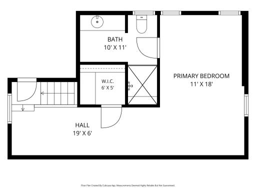 Upper level floorplan, primary suite