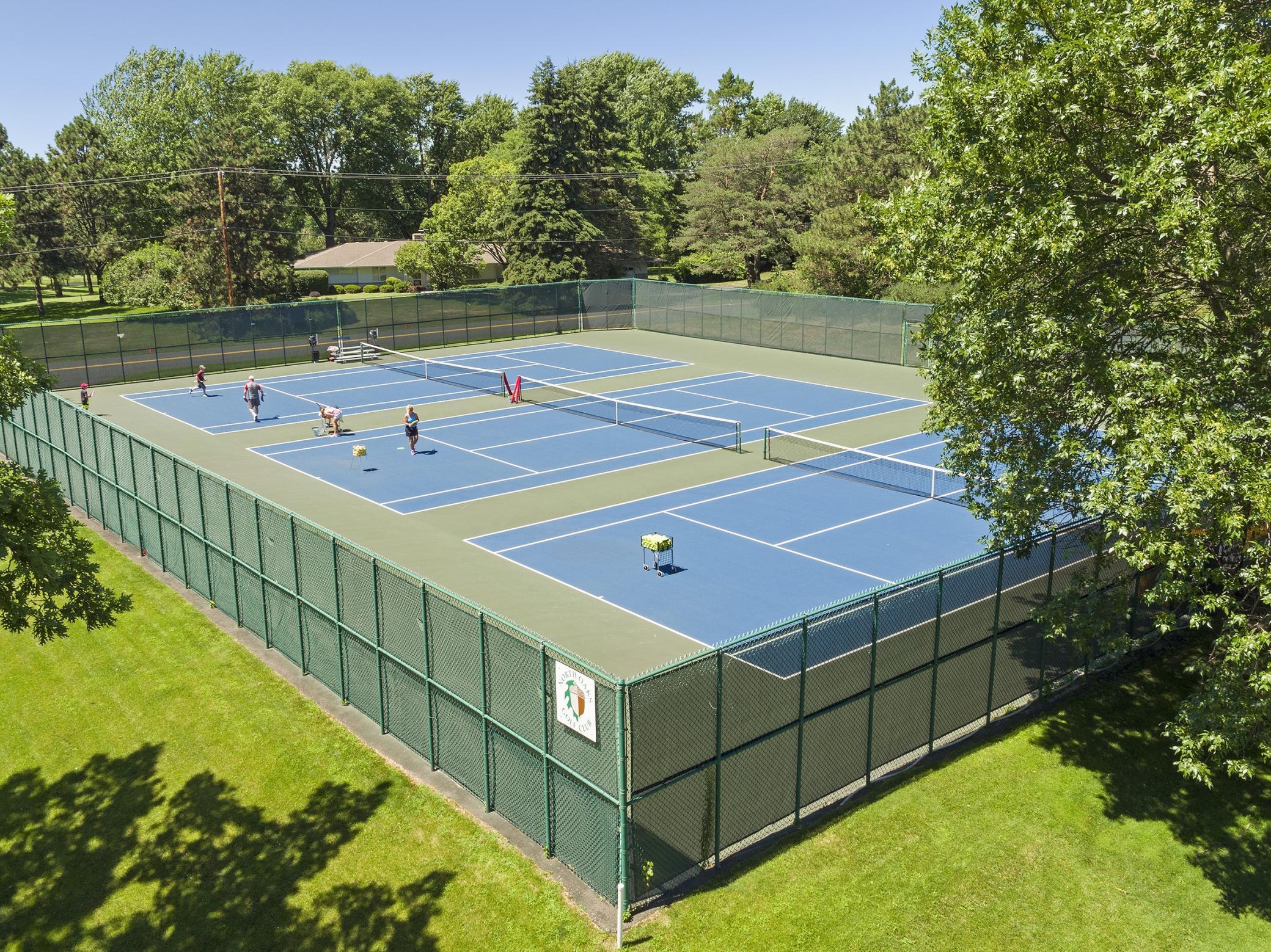 North Oaks Tennis Courts. Lessons available, plus group tennis options for residents.