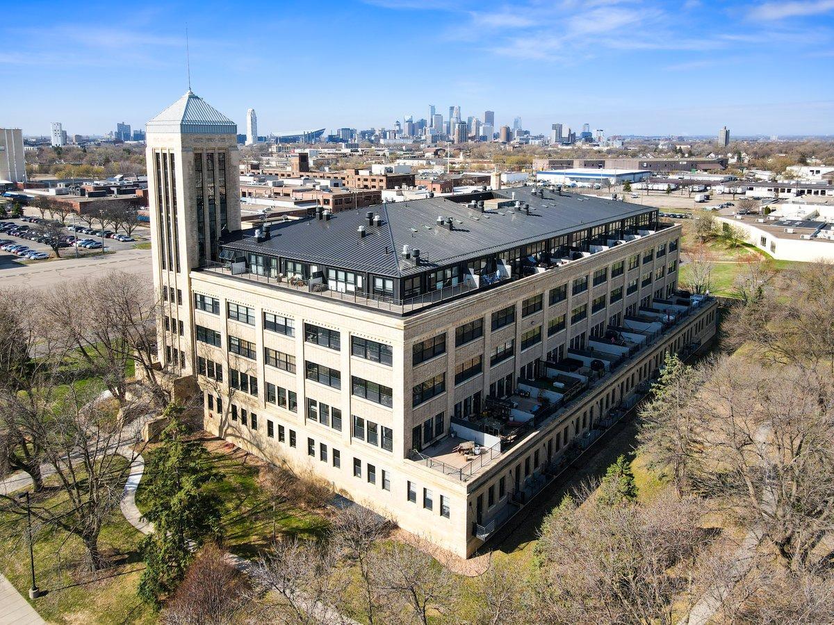 Aerial view facing south