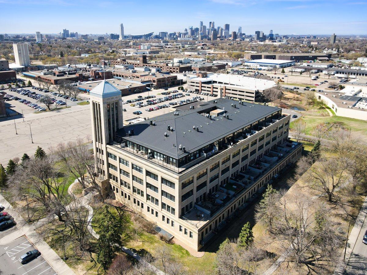 Aerial view facing south