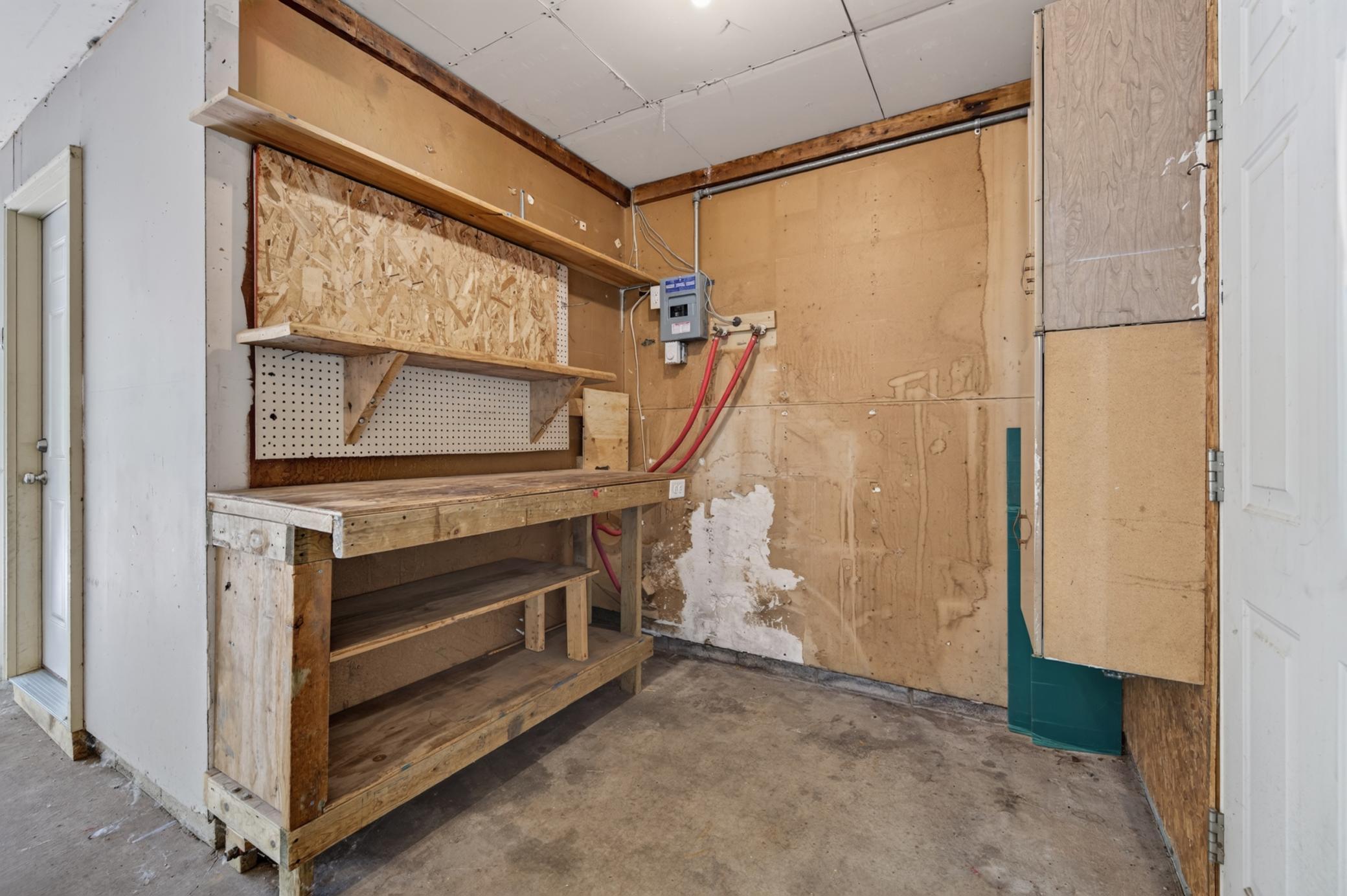 Garage workshop area