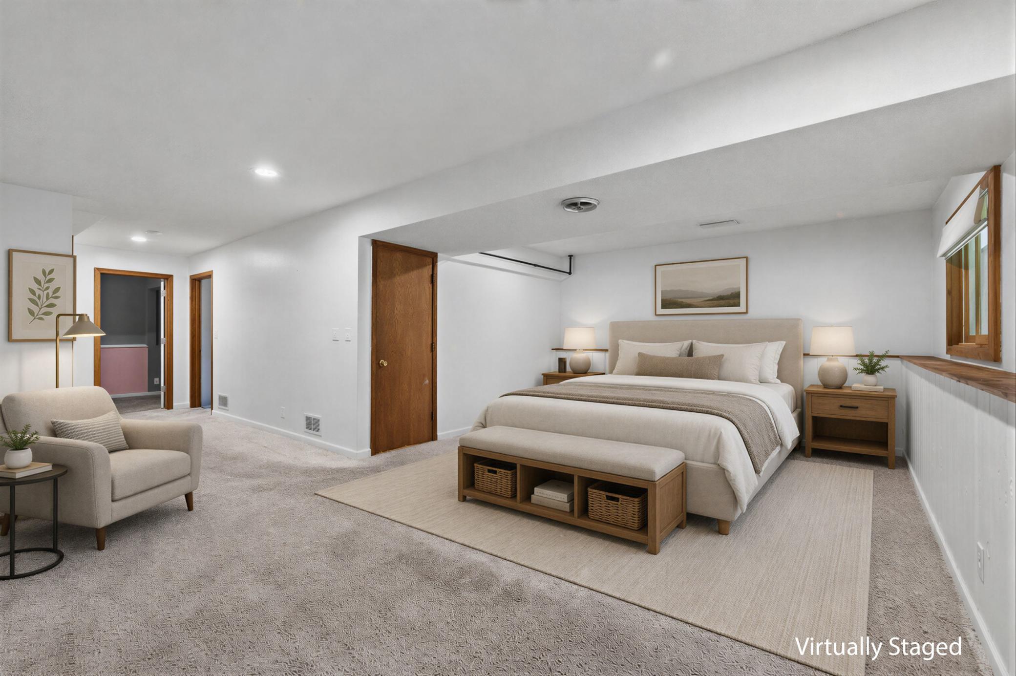Previous owners used this space as a primary bedroom suite!