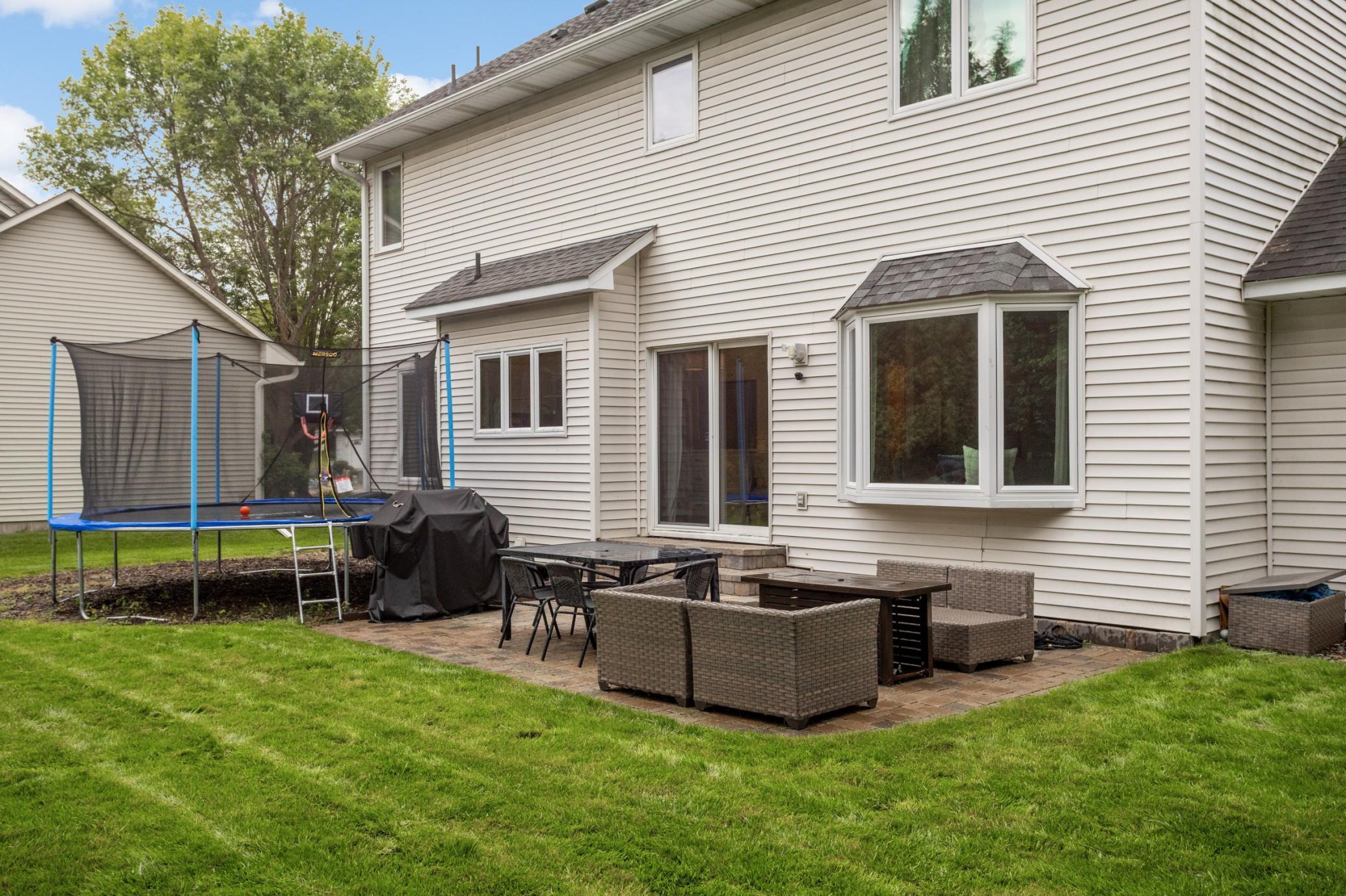 Beautiful backyard with paver patio.