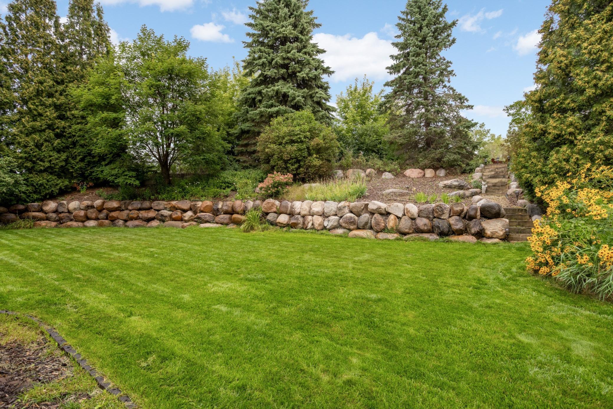 A nice, flat yard...beautifully landscaped