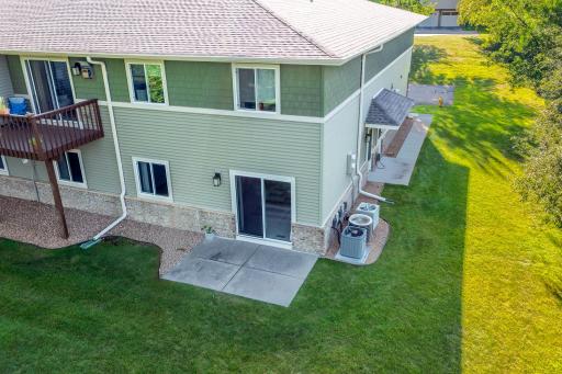 Walk out from living room to private patio.