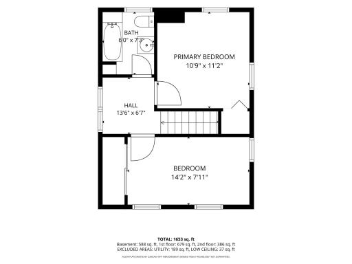 Upper level floorplan is deemed highly reliable but not guaranteed.