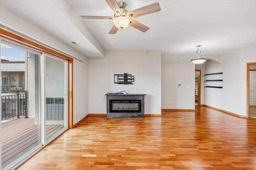 The open living space offers plenty of room for comfortable furniture arrangements and everyday living.