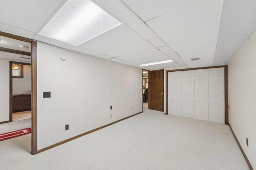 Lower level flex room. Adding an egress turns this into a 4 bedroom home.
