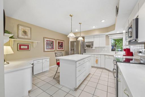 Open kitchen with desk area or more counter space