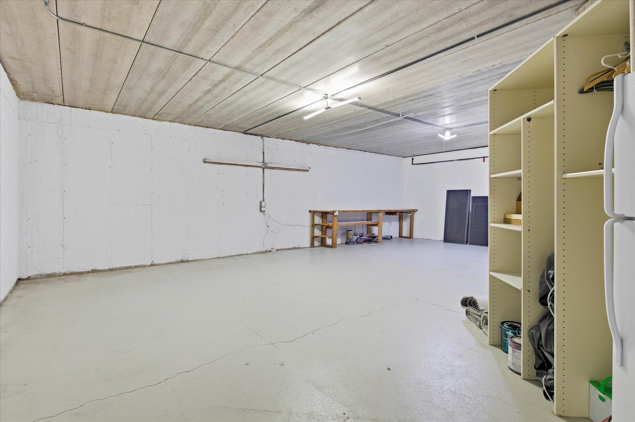 Additional view of the unfinished storage and utility space with 50-amp electrical service
