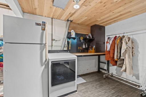 Clean and inviting laundry area