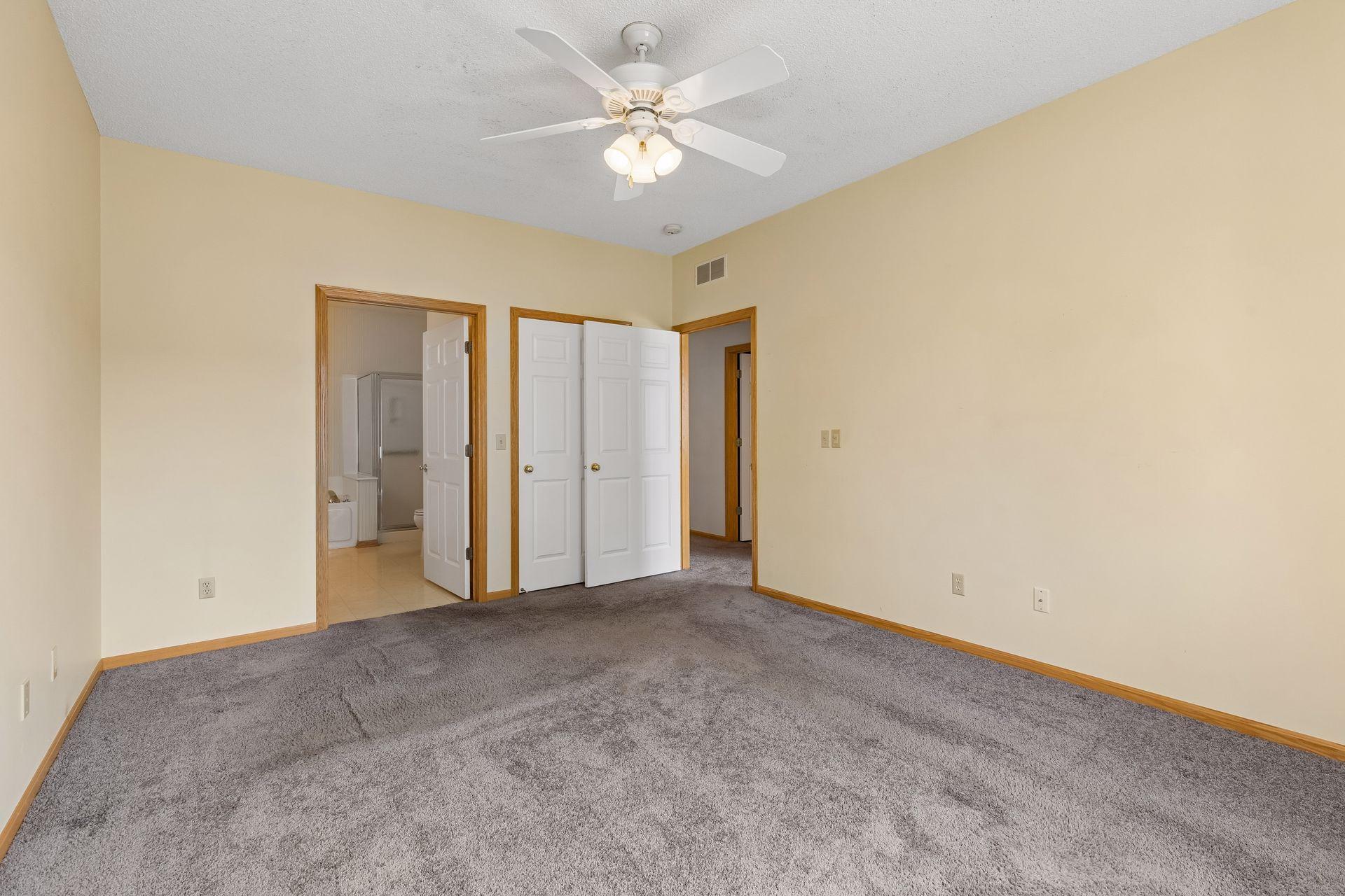 Check out the wall space! The closed door is a closet.