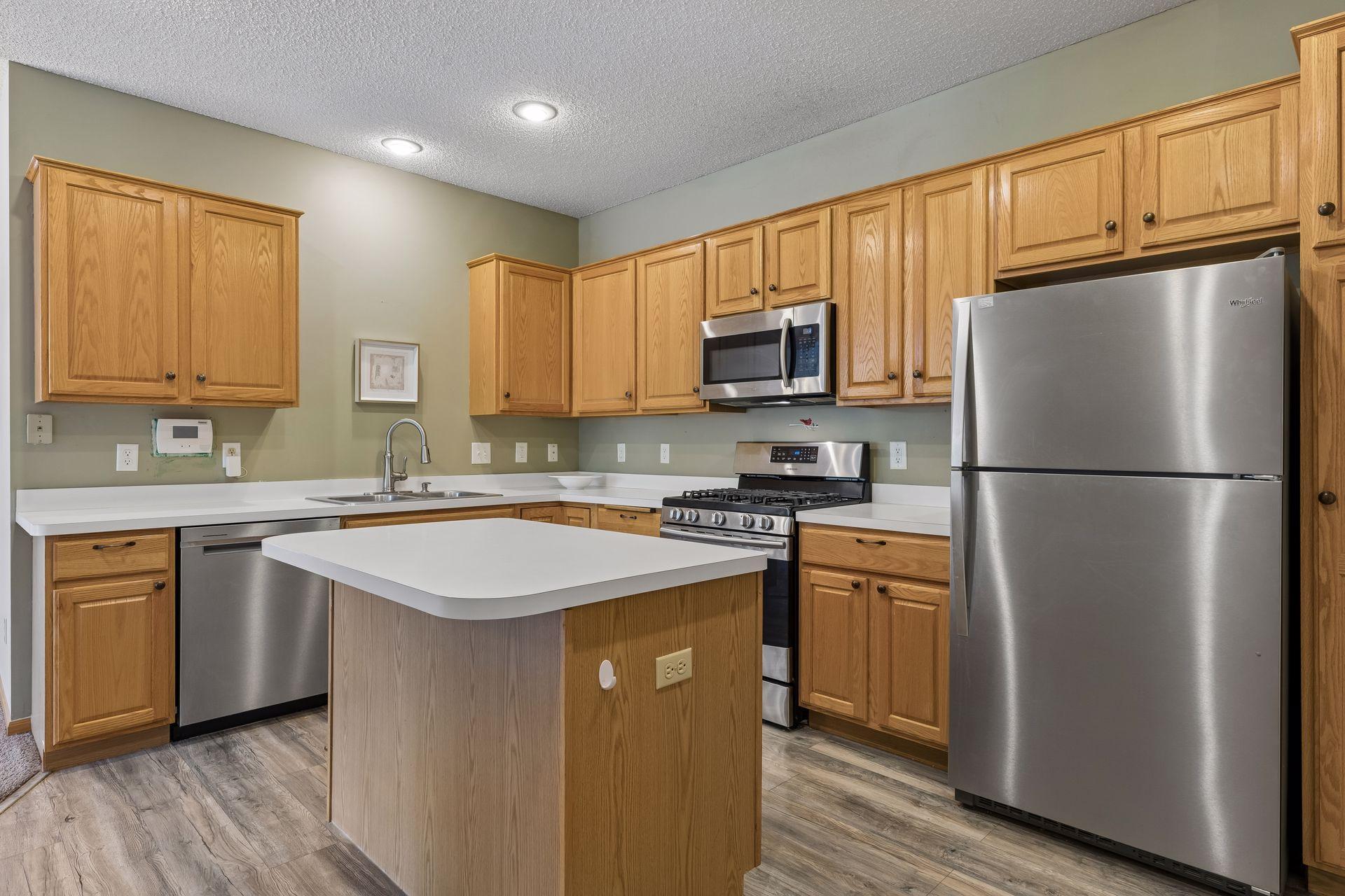 The range is gas and all appliances are stainless steel.