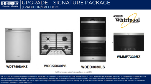 UPGRADED and INCLUDED Signature appliance package.