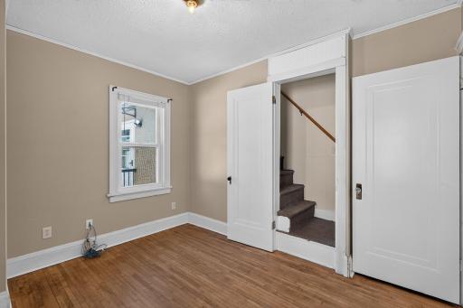 Stairs leading to the upstairs bedroom