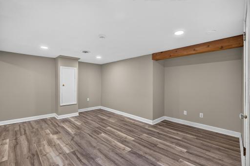 Viewing across the downstairs entertainment room
