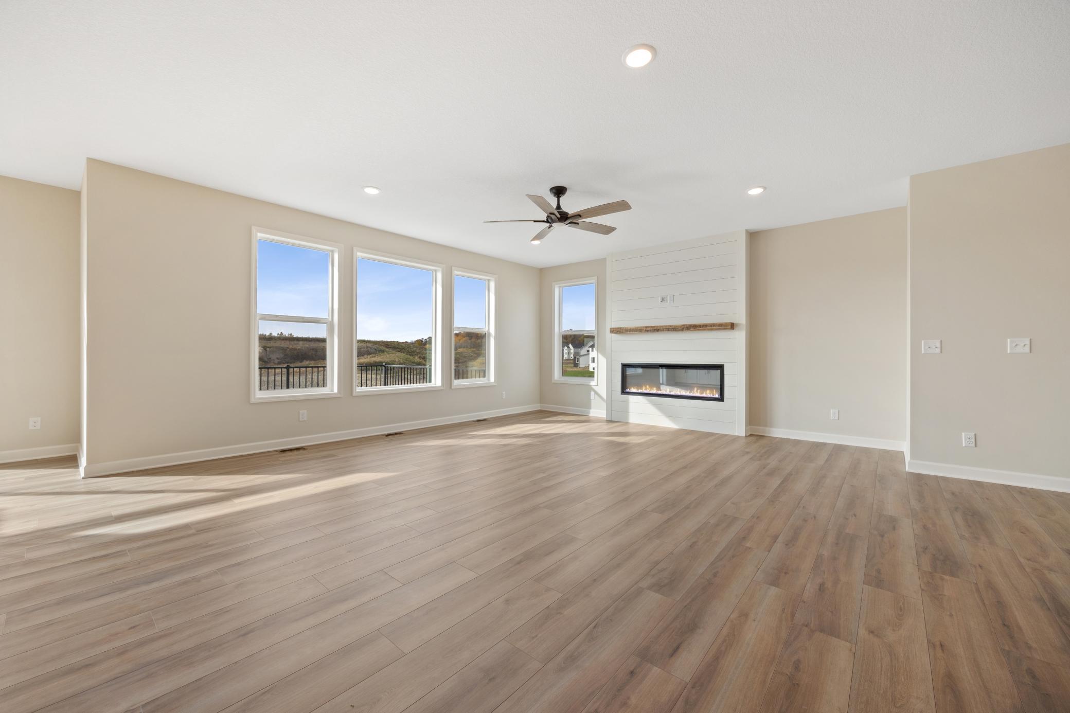 Expansive living room flooded with light