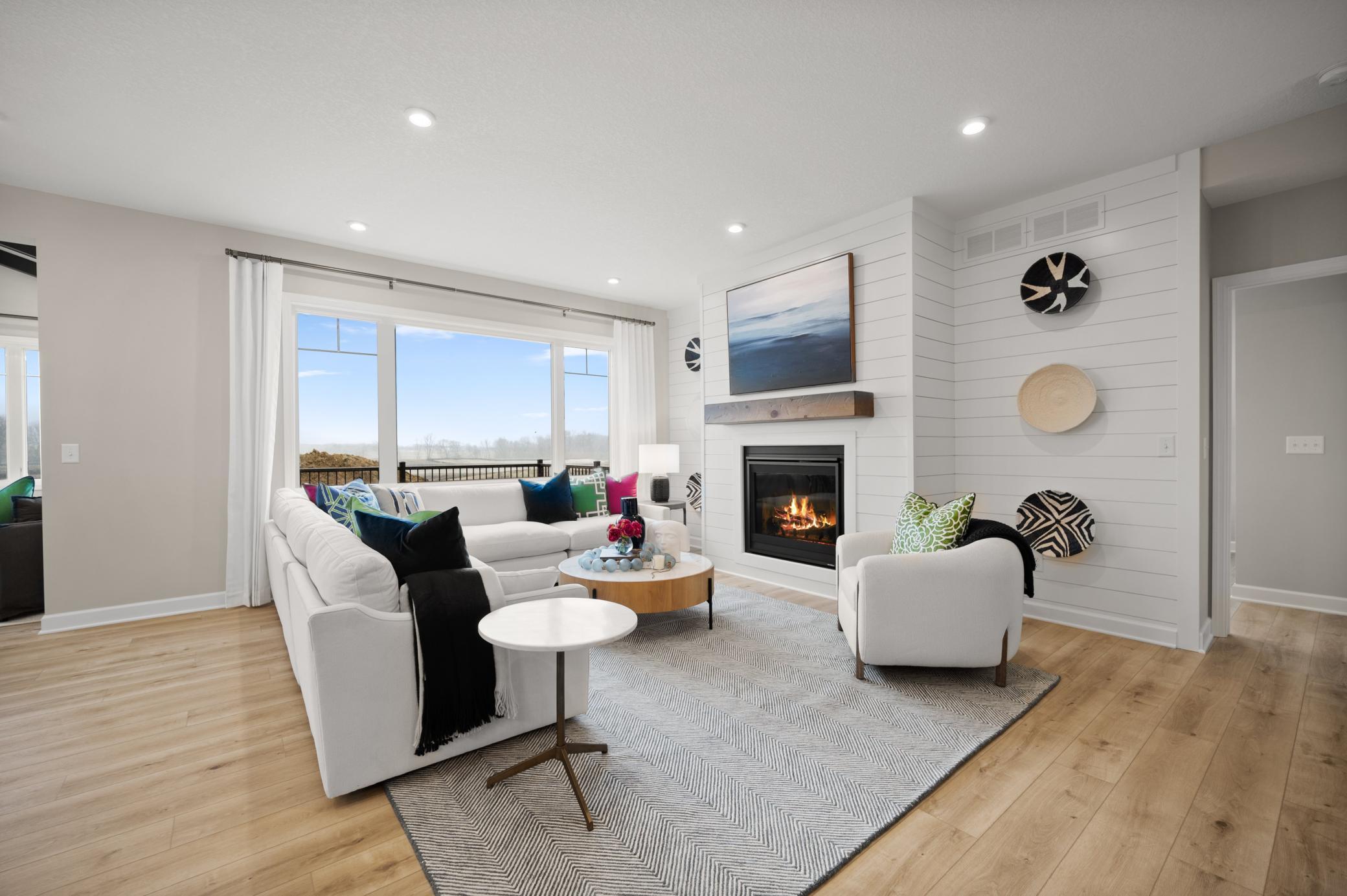 The family room is ideal for reading during the day or a movie at night. (model photo)