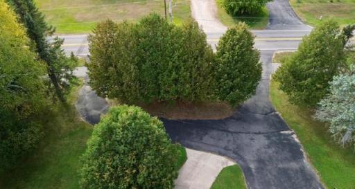 Circular paved driveway