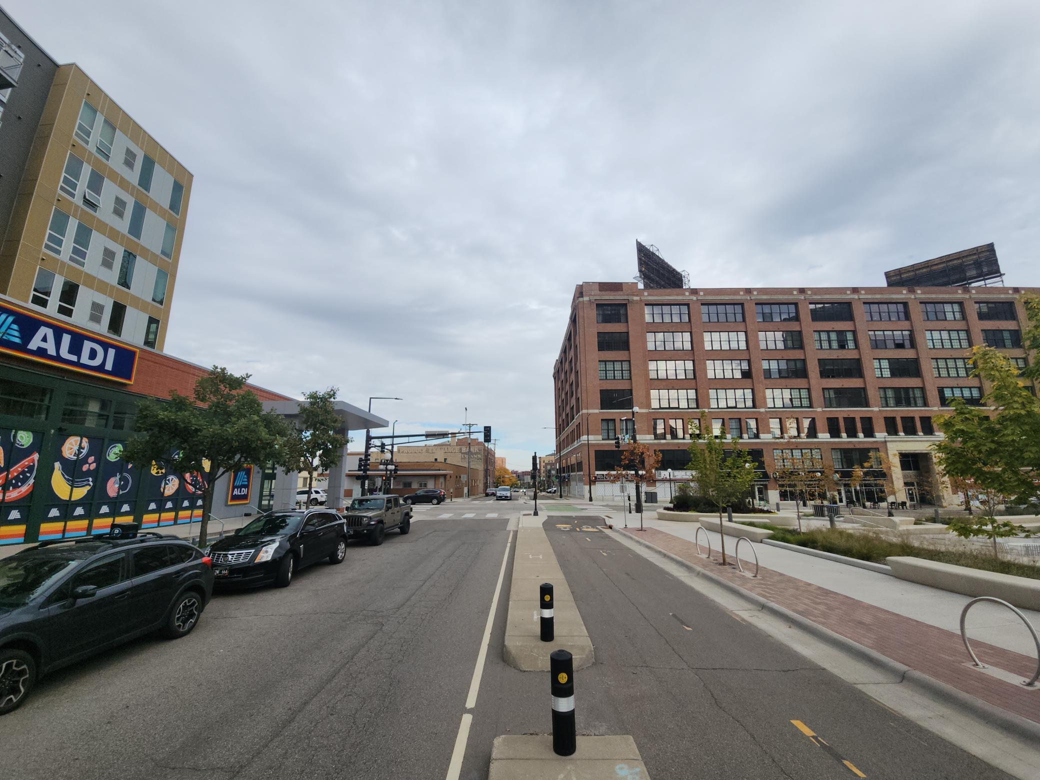 The park and grocery are just across the street.
