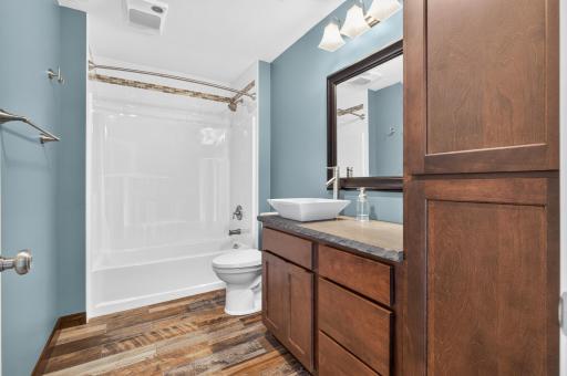 Lower level bath with heated floors