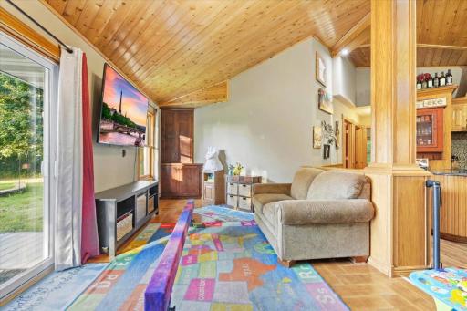 Family room area with walkout to backyard