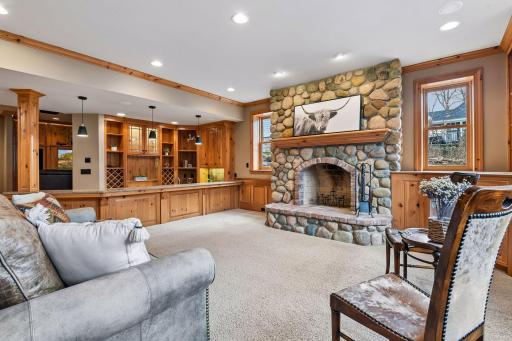 Cozy up to the wood burning fireplace
