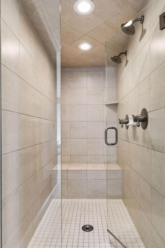 Tiled walk-in shower