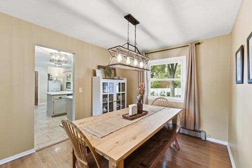 Elegant updated fixtures and spcae for formal dinners or family game nights