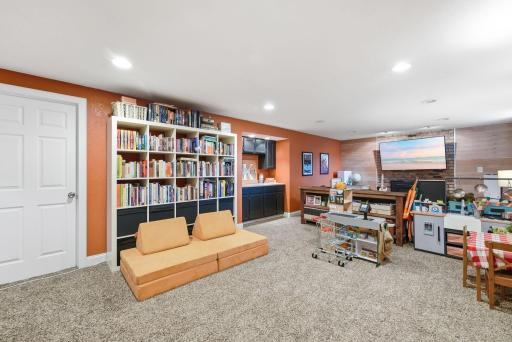 The finished lower level provides valuable flexibility for movie nights, play space, hobbies or working from home.