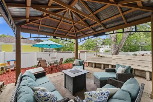 The newer gazebo provides a comfortable, shaded place for outdoor meals and evening conversations.