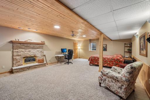 Gas fireplace makes for cozy winter evenings