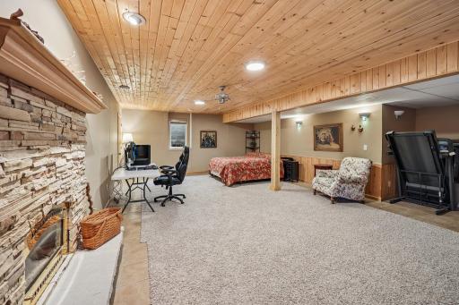 Egress window in the family room gives this room many options