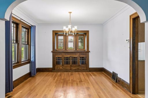 Dining room features an original built-in buffet.