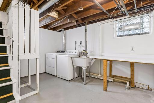 Laundry area is in the basement - complete with laundry schoot!