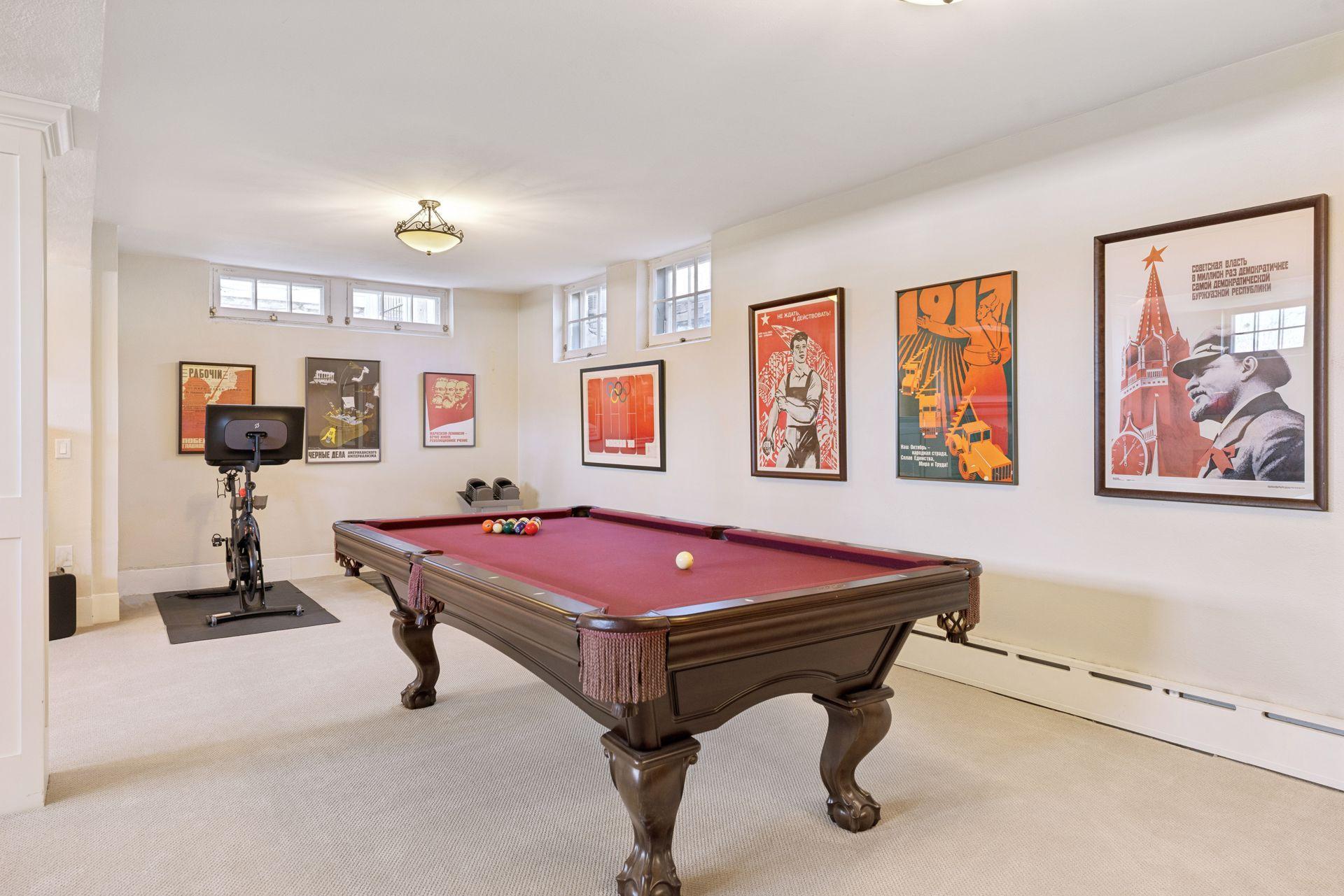 If a workout room and pool table aren't on your wish list, imagine this space reimagined as a sixth bedroom and bath or private in-law suite.