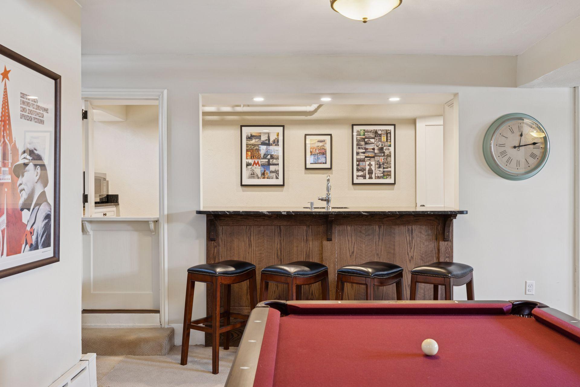 Wet bar area makes hosting effortless