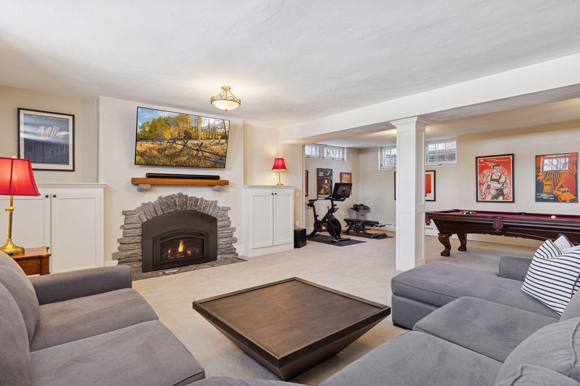 A large family room with flexible use options.
