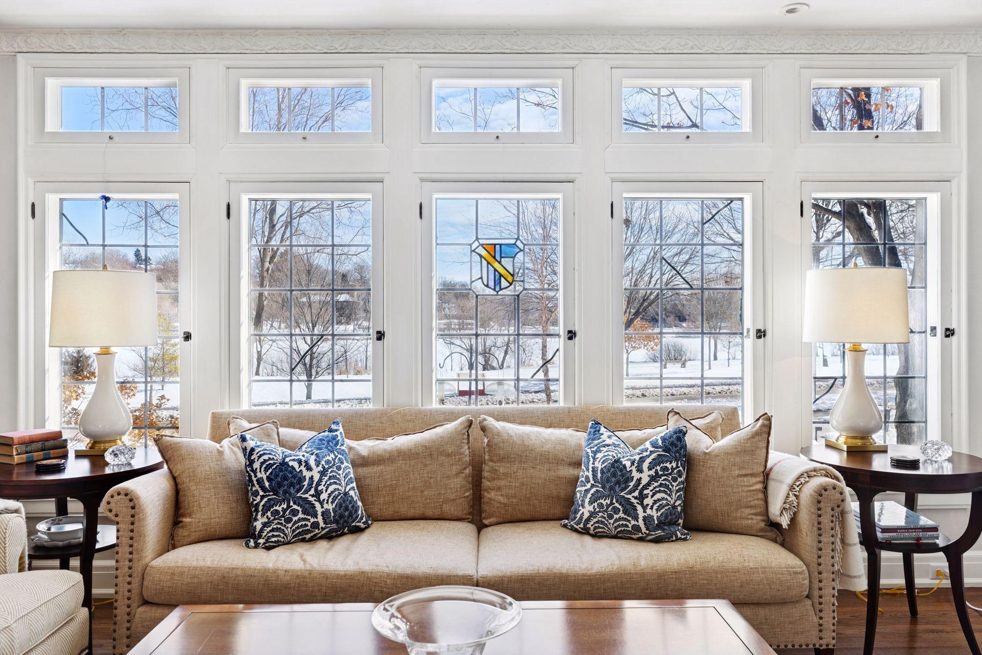 Enjoy serene lake views right from your living room