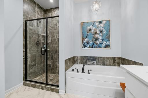Primary Full Bathroom with separate tub and shower