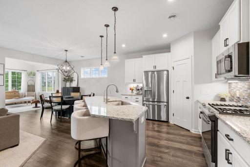Open Kitchen with Large Center Eat Up Center Island