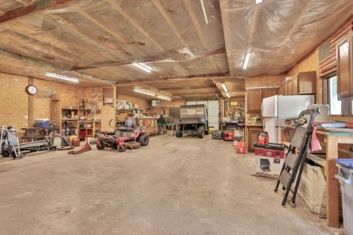 Interior of heated and insulated pole barn.