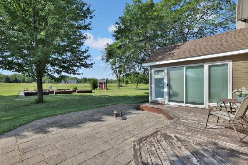 Front deck and patio for enjoying the outdoors.