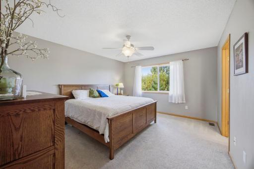 The large window invite nature inside while creating a peaceful place to start and end the day.