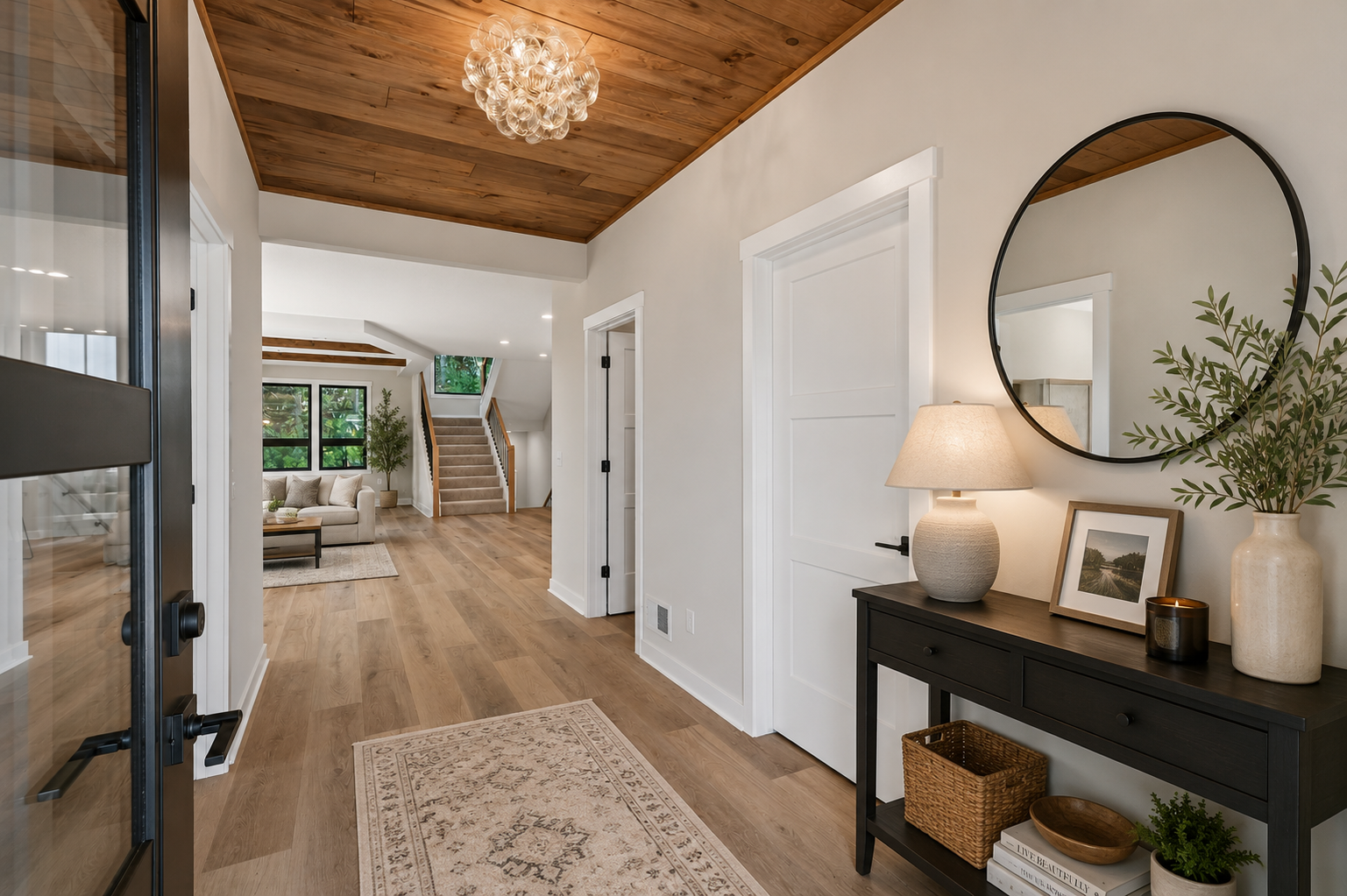 Virtually staged front foyer