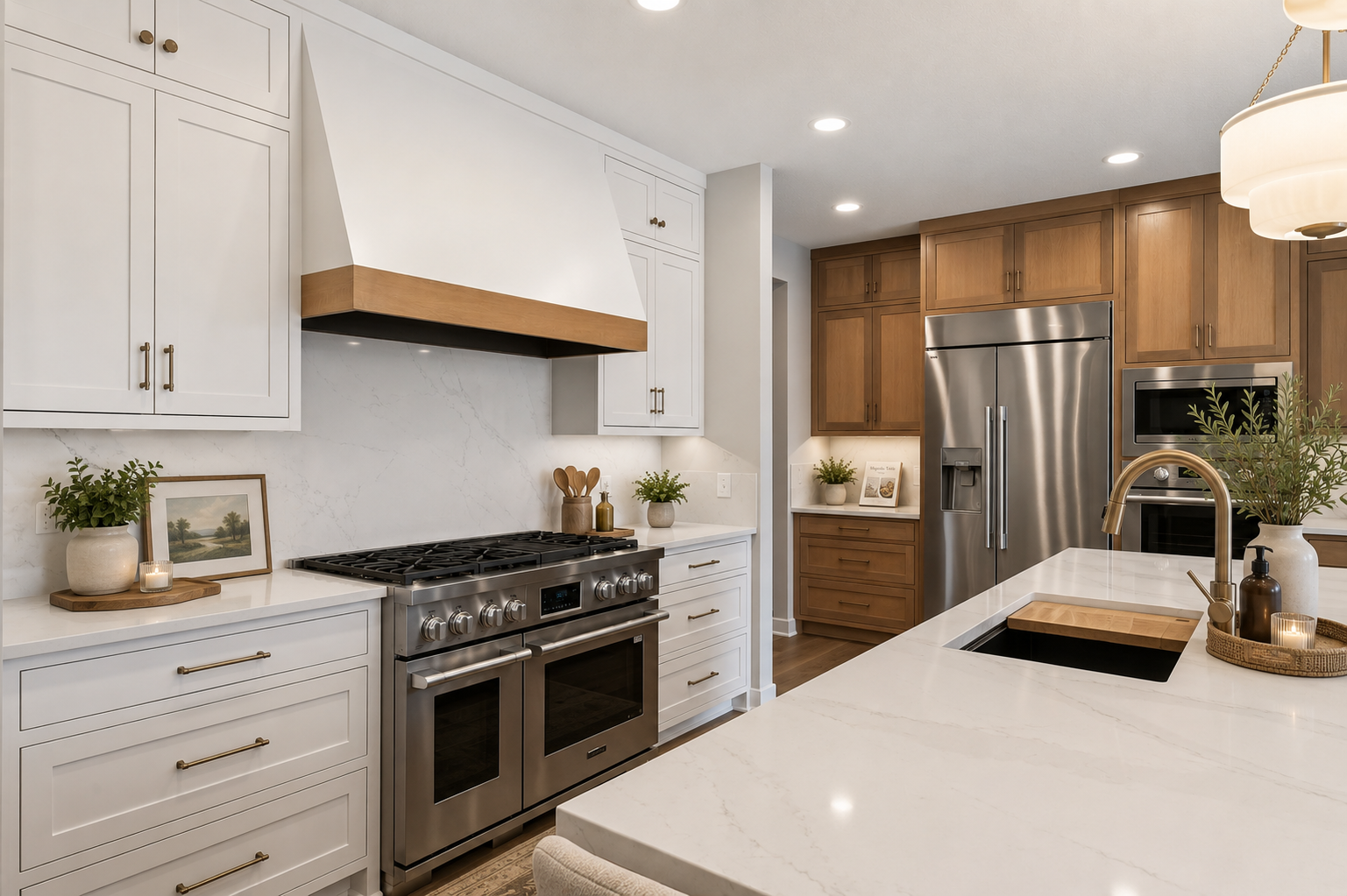Virtually staged kitchen