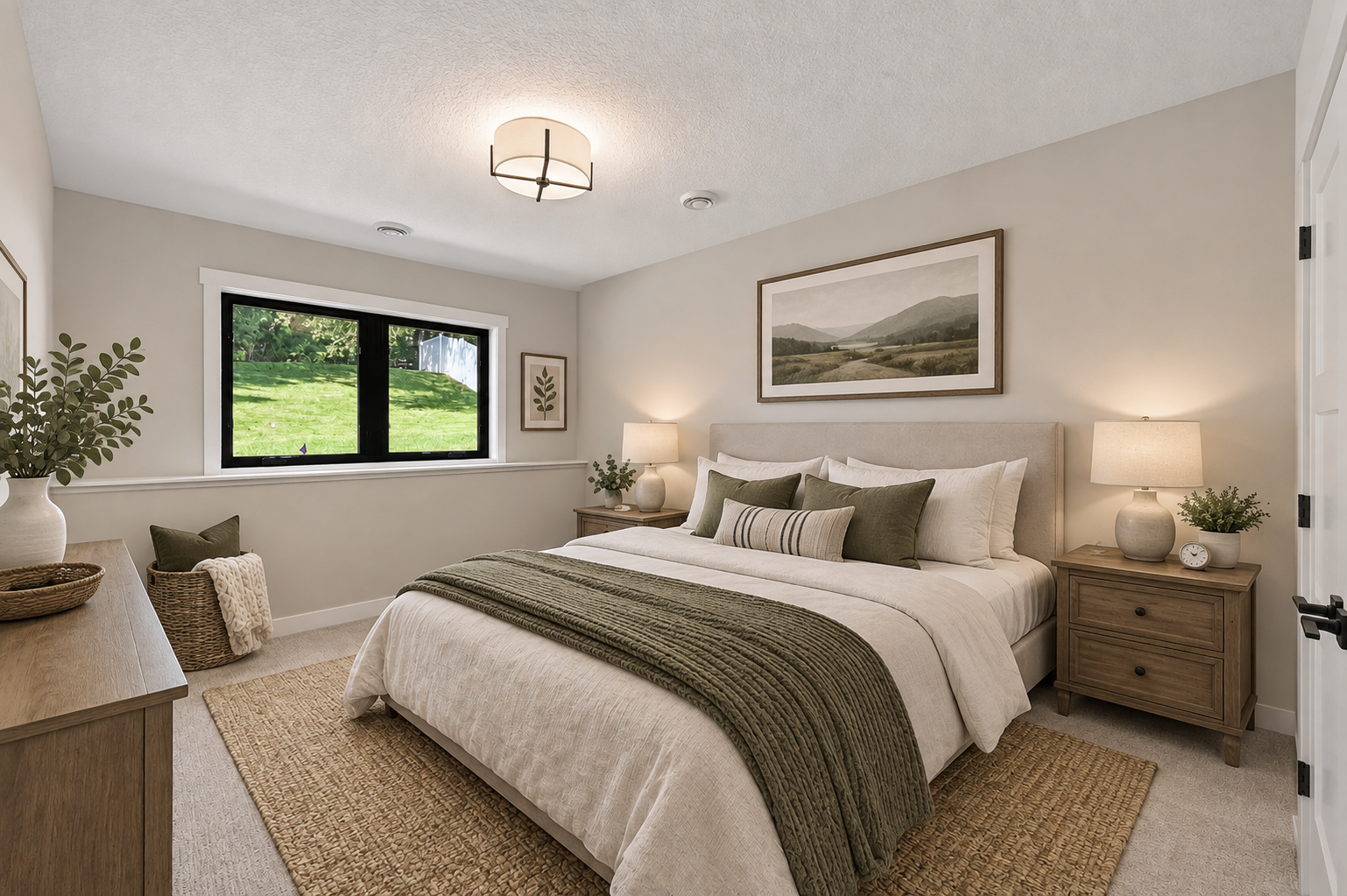 Virtually staged bedroom #6 in lower level