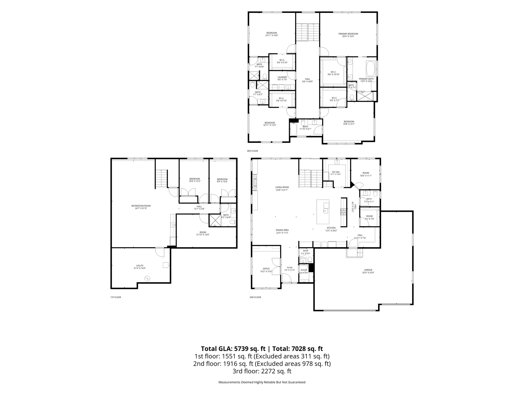 Floor plans of all levels