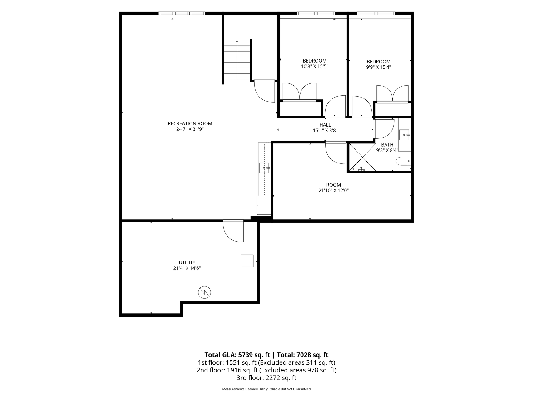Lower level floor plan