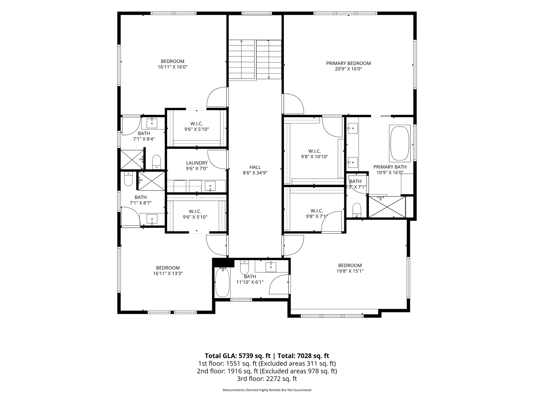 Upper level floor plan